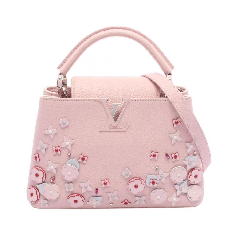 Louis Vuitton Capucines BB Flower Tinsel 2-Way Handbag, Leather, Taurillon Wo...